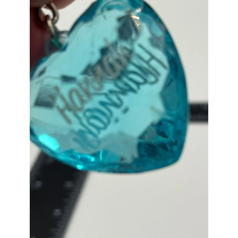 Hannah Personalized Blue Faceted Heart Keychain Acrylic Name Bag Charm Accessory